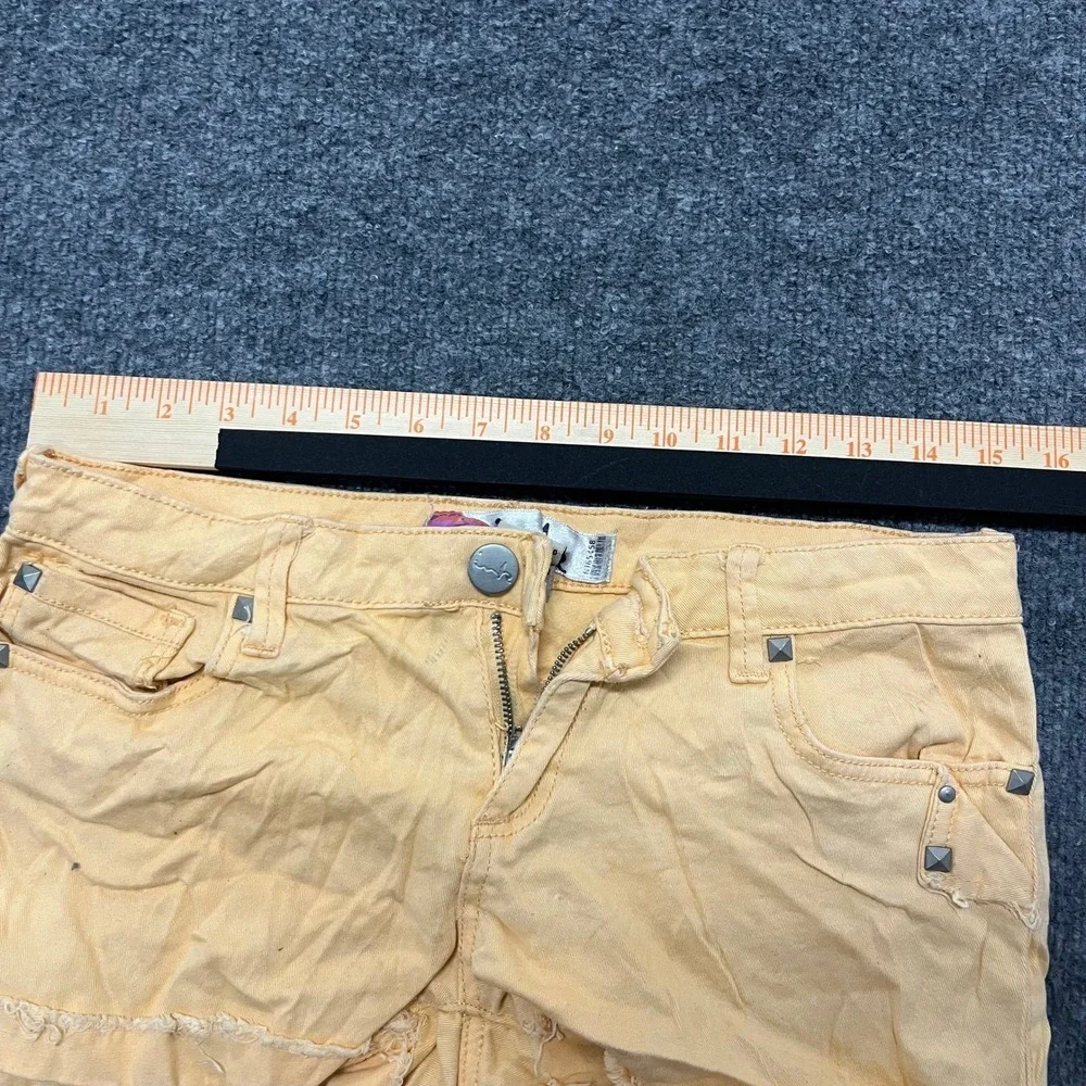 i.n.k. Shorts Womens Size 5 Peach Orange Studded Raw Hem Denim Casual Summer